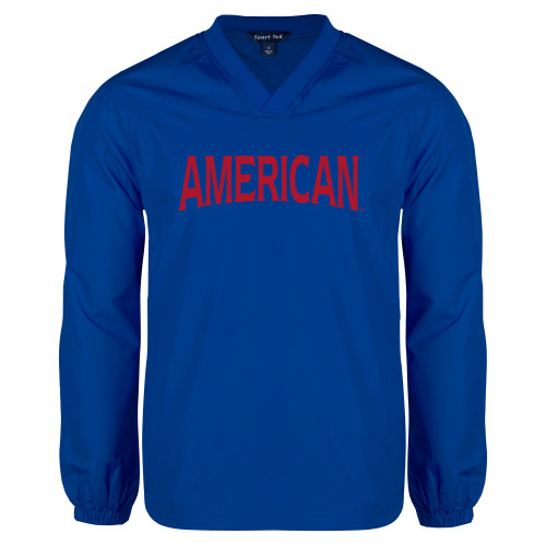  Royal V Neck Raglan Windshirt - Wordmark