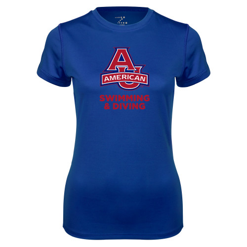  Womens Royal Performance Tee - Swimming and Diving