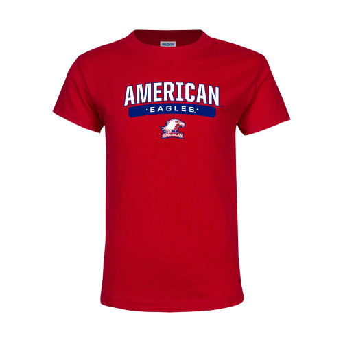  Youth Red T Shirt - American Eagles with Eagle Head