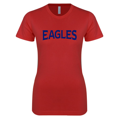  Next Level Womens Red Boyfriend Tee - Wordmark 2