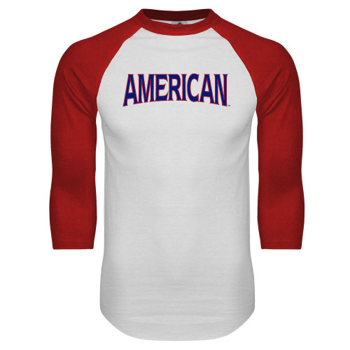 Main Image for  White/Red Raglan Baseball T Shirt