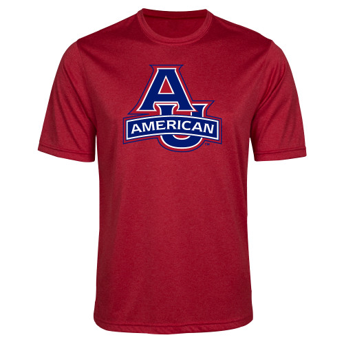  Red Heather Performance Contender Tee - Primary Mark