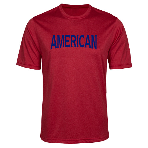  Red Heather Performance Contender Tee - Wordmark