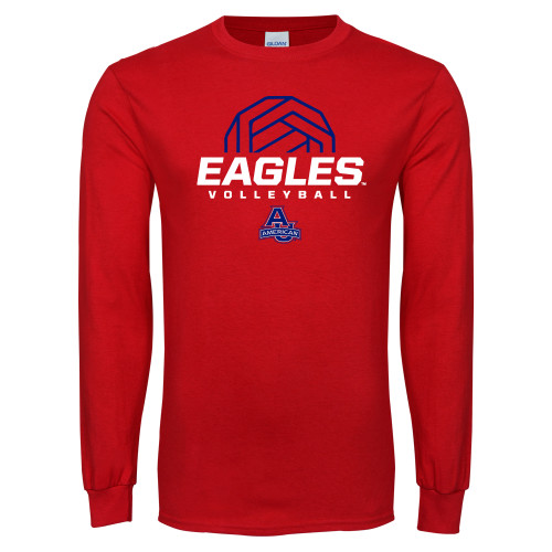  Red Long Sleeve T Shirt - Volleyball