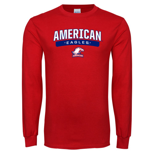  Red Long Sleeve T Shirt - American Eagles with Eagle Head