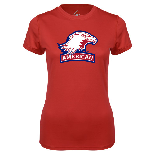  Womens Red Performance Tee - Primary Mark 2