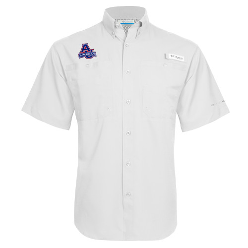  Columbia White Tamiami Performance Short Sleeve Shirt - Primary Mark