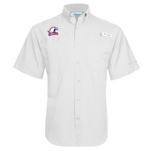  Columbia White Tamiami Performance Short Sleeve Shirt - Primary Mark 2