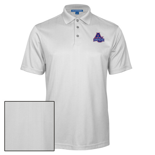  White Performance Fine Jacquard Polo - Primary Mark
