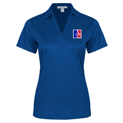 American Womens Royal Performance Fine Jacquard Polo - American University Institutional AU Square