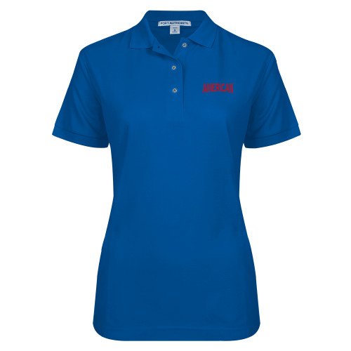  Womens Silk Touch Royal Pique Polo - Wordmark