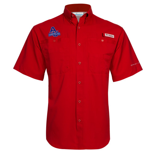  Columbia Red Tamiami Performance Short Sleeve Shirt - Primary Mark