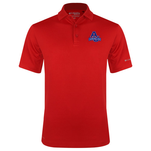  Columbia Red Omni Wick Drive Polo - Primary Mark