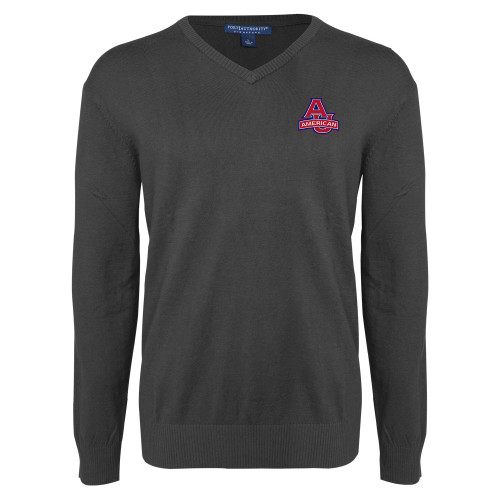  Charcoal Heather VNeck Sweater - Primary Mark