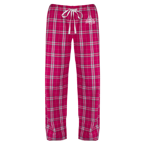  Womens Dark Fuchsia/White Flannel Pajama Pant - Primary Mark