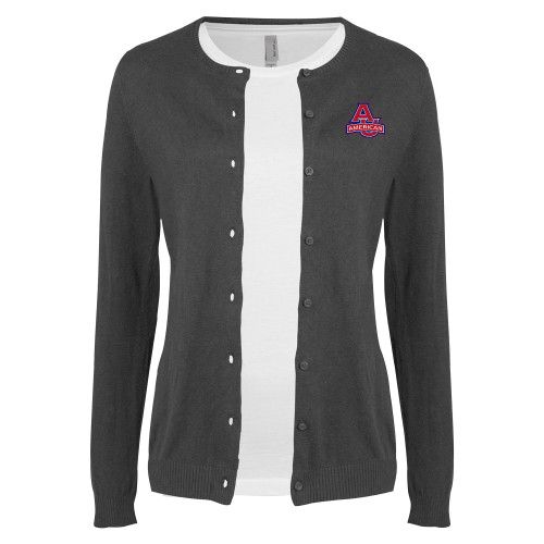  Womens Charcoal Cardigan Sweater - Primary Mark