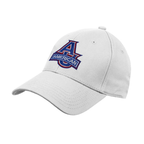  White Structured Adjustable Pro Style Hat - Primary Mark
