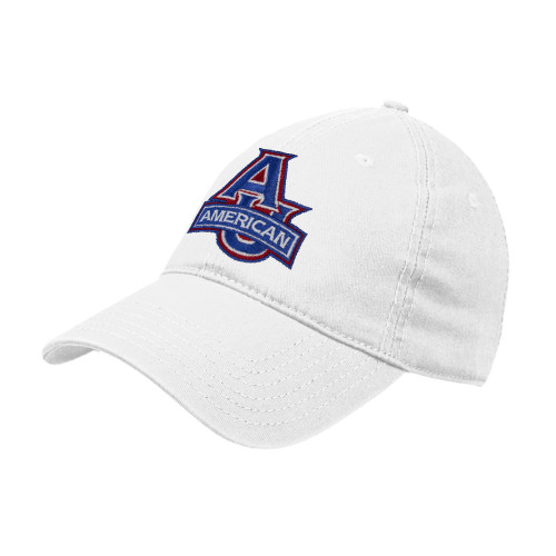  White Unstructured Adjustable Low Profile Hat - Primary Mark
