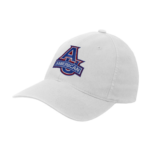  White Flexfit Structured Low Profile Hat - Primary Mark