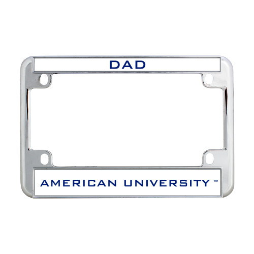  Metal Motorcycle License Plate Frame in Chrome - Dad