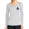 Thumbnail image for  Womens White Performance Long Sleeve V Neck Shirt