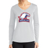 Thumbnail image for  Womens White Performance Long Sleeve V Neck Shirt