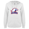 Thumbnail image for  ENZA Womens White V Notch Raw Edge Fleece Hoodie