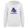 Thumbnail image for  ENZA Womens White V Notch Raw Edge Fleece Hoodie
