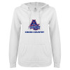 Thumbnail image for  ENZA Womens White V Notch Raw Edge Fleece Hoodie