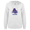 Thumbnail image for  ENZA Womens White V Notch Raw Edge Fleece Hoodie