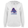 Thumbnail image for  ENZA Womens White V Notch Raw Edge Fleece Hoodie
