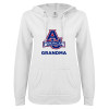 Thumbnail image for  ENZA Womens White V Notch Raw Edge Fleece Hoodie