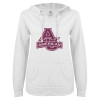 Thumbnail image for  ENZA Womens White V Notch Raw Edge Fleece Hoodie