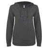 Thumbnail image for  ENZA Womens Dark Heather V Notch Raw Edge Fleece Hoodie