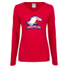 Thumbnail image for  Womens Red Long Sleeve V Neck Tee