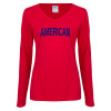 Thumbnail image for  Womens Red Long Sleeve V Neck Tee