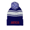 Thumbnail image for  Royal/White Two Tone Knit Pom Beanie w/Cuff