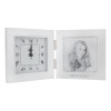 Thumbnail image for  Silver Two Tone Photo Frame w/Clock