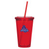 Thumbnail image for  Madison Double Wall Red Tumbler w/Straw 16oz