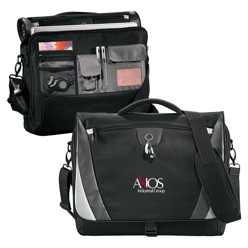  Black/Grey Slope Computer Messenger Bag - AXIOS Industrial Group