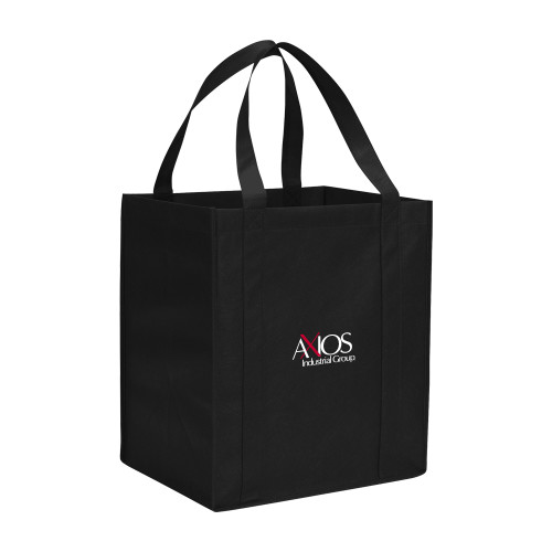  Non Woven Black Grocery Tote - AXIOS Industrial Group
