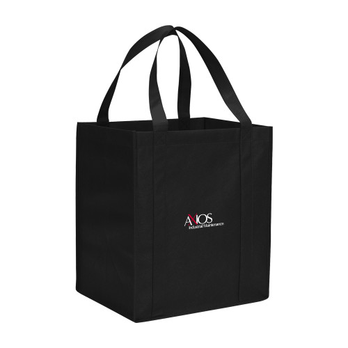  Non Woven Black Grocery Tote - AXIOS Industrial Maintenance