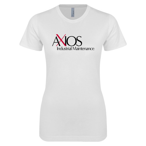  Next Level Womens White Boyfriend Tee - AXIOS Industrial Maintenance