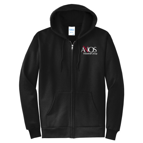  Extended Black Fleece Full Zip Hoodie - AXIOS Industrial Group