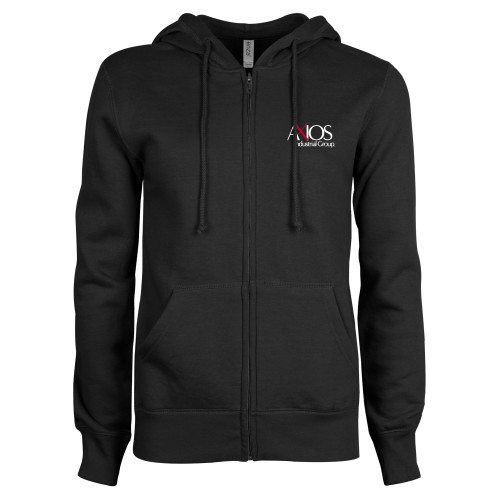  ENZA Womens Black Fleece Full Zip Hoodie - AXIOS Industrial Group