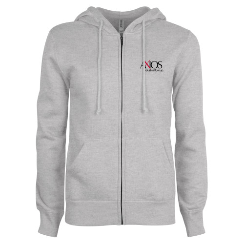 ENZA Womens Grey Fleece Full Zip Hoodie - AXIOS Industrial Group - PLUS