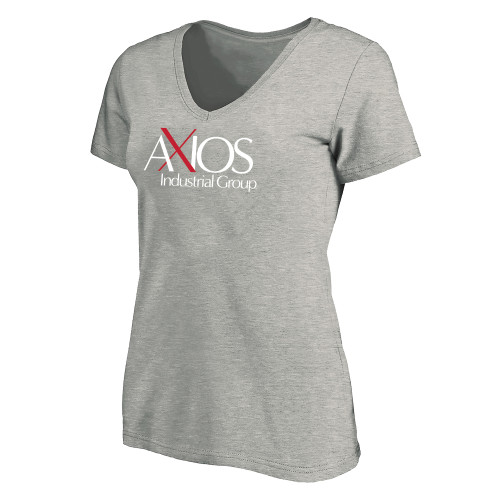  Womens Plus Heather Grey V Neck T Shirt - AXIOS Industrial Group - PLUS