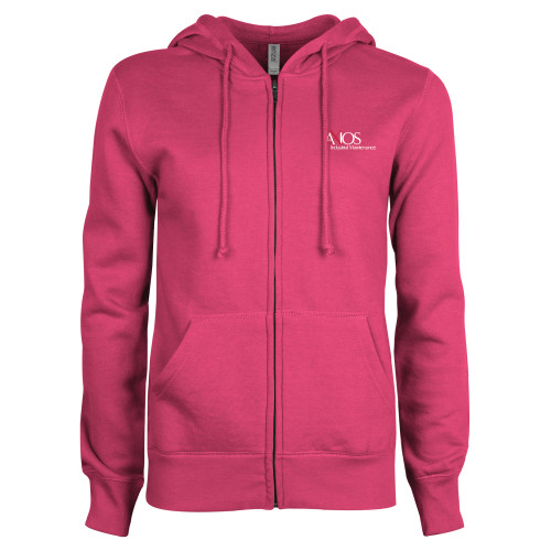  ENZA Womens Fuchsia Fleece Full Zip Hoodie - AXIOS Industrial Maintenance