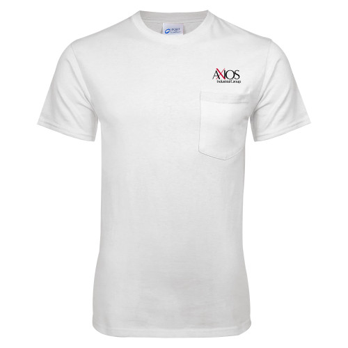  White T-Shirt w/Pocket - AXIOS Industrial Group - PLUS