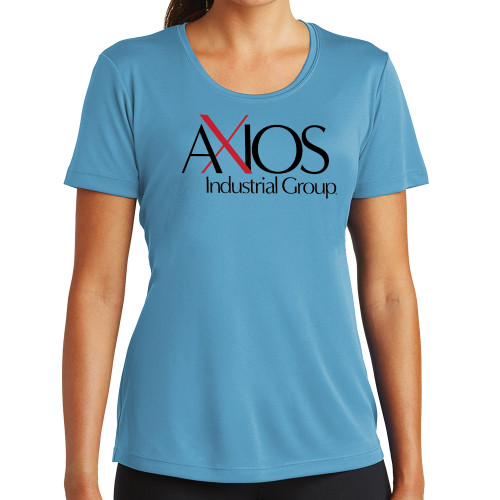  Womens Light Blue Performance Short Sleeve Tee - AXIOS Industrial Group